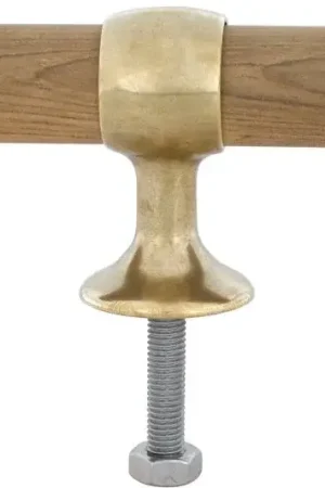 Express Levering Pollerklamp met teakstok, messing of verchroomd