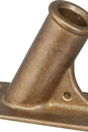 Zware bronzen vlaggenstokhouder, schuin Veilige Betaling