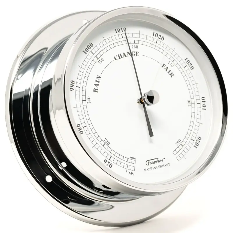 FISCHER 1610B-47 Barometer in verchroomd messing Finale Uitverkoop