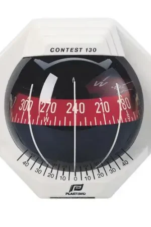 Plastimo Contest 130 kompas verticaal schotmontage wit met rode roos Laatste Kans