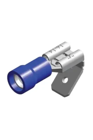 PVC vlakstekkerhuls piggy back 6.3X0.8 blauw verpakking 5 stuks Korting