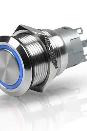 Populair 8455 serie schakelaar RVS 12 volt blauw, tijdelijk