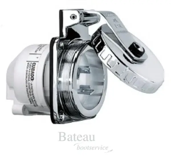 Veilige Betaling allpa NEMA-16A 32A-Boordstopcontact, RVS,geaard, met schroefdeksel, IP56