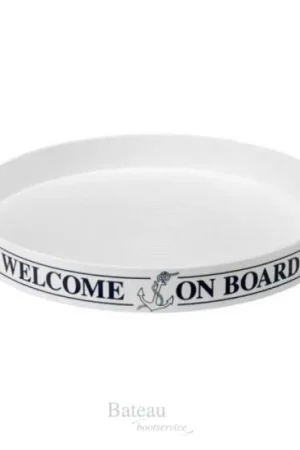 Flitsaanbieding Dienblad antislip rond Welcome on board 32 cm