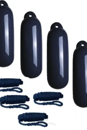 Bestseller voordeel set 4 fenders 21 x 62 cm met lijn diepdonkerblauw