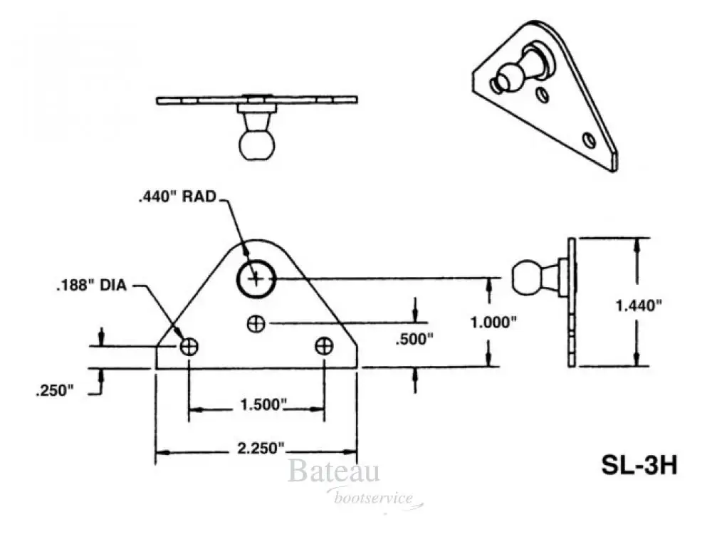 Attwood Vlakke steun SL-3H Flitsaanbieding