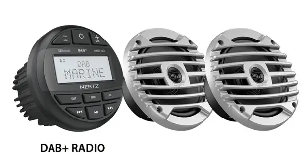 Hertz HMR 10D SET-DMR DAB+ radio met 2 speakers zilver Voordeelprijs