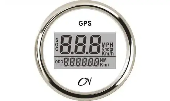 Laatste Versie GPS Snelheidsmeter wit/chroom Ø 52