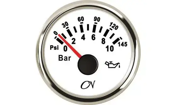 Gereduceerde Prijs Oliedrukmeter 0-10B wit/chroom