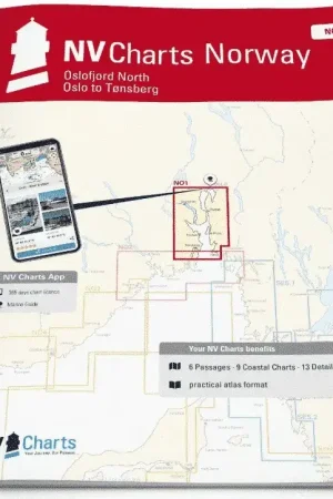 Direct Verzonden NV-Charts Atlas Noorwegen NO1 Oslofjord Noord, Oslo tot Tønsberg