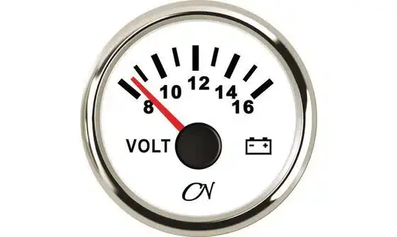 Hete Deal Voltmeter analoog 8-16V wit/chroom