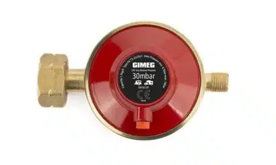 Uitverkoop Gasdrukregelaar propaan/din 1/4 links draad met afblaas ventiel – 30mb