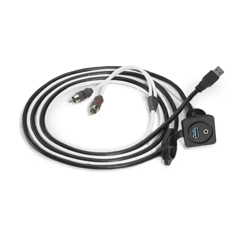 JL Audio Combinatie van 3.5 mm Audio Jack en 9-aderige USB Poort voor Paneelmontage Lage Kosten