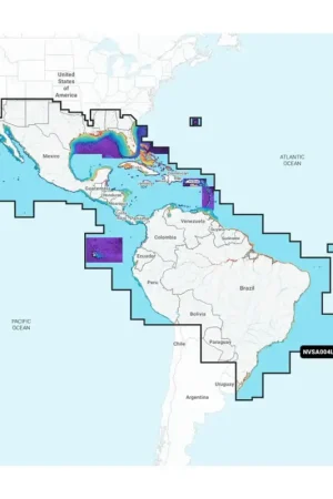 Garmin Mexico, Caribisch gebied naar Brazilië - binnen- en kustwateren Waterkaarten Nu Kopen