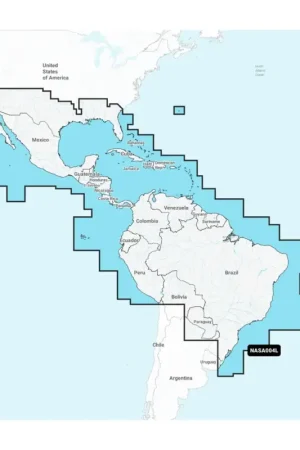 Garmin Mexico, Caribisch gebied naar Brazilië - Waterkaarten van binnen- en kustwateren Lage Kosten