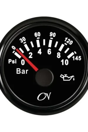 CN Oliedrukmeter 0-10 bar Zwart Zwart Superprijs