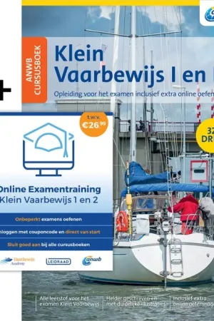 Populair ANWB Cursusboek Klein Vaarbewijs I en II inclusief online examentraining