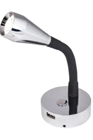 Gereduceerde Prijs Båtsystem Wandlamp LEIA SX1 USB Chroom/Zwart